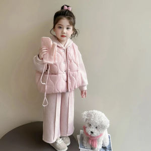 Winter Warmth Hooded Vest and Sweatpants Set 3pc Set