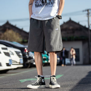 Mens Summer Cotton Linen Shorts Loose Fit Thin Style Casual Pants Breathable Comfortable Five-Quarter Length Trendy Brand