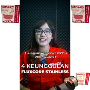 Kawat Las MIG Stainless Steel DAIDEN Flux Core Wire 1 Kg E308LT0-3 AWS A5.36 0.9 mm 1kg