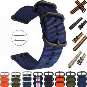 Aotelayer 18mm 20mm 22mm 24mm Quick Release Nato Strap For Galaxy 3/Active 2/Gear S3 Frontier/HUAWEI GT/2 Nylon Bracelet Samsung Galaxy Watch 4/Classic/46mm/42mm