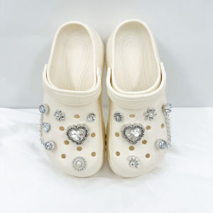 11Pcs Luxury Style Crocs Jibbitz Charms Diamond Studded Crystal Shoe Buckles Detachable Shoe Chain Decoration for Crocs
