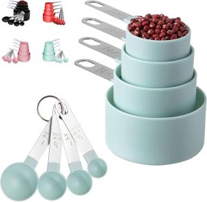 Measuring Cups Set Measuring Spoons Set Nesting Measure Cups with Stainless Steel Handle For Measuring Dry&Liquid Ingredients