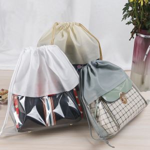 Reusable Non-Woven Drawstring Shoes Handbag Clothes Storage Organizer Dustproof Pouch Bag Dust Cover Gift Set\\n\\nA reusable non-woven drawstring bag has become an indispensable accessory in many households due to its practicality and versatility. This article will explore the benefits of using a reusable non-woven drawstring bag, how to choose the right one, and how to maximize its use for storing clothes and accessories. Additionally, we'll discuss the importance of a dustproof pouch bag and how to select the best one for your needs.\\n\\n What is a Reusable Non-Woven Drawstring Bag?\\n\\nA reusable non-woven drawstring bag is a lightweight, eco-friendly alternative to single-use plastic bags. These bags are made from non-woven fabric, which is created by bonding fibers together using heat, chemicals, or mechanical processes. Non-woven fabric is more durable than traditional woven fabric and is resistant to tearing and punctures.\\n\\n Key Features\\n\\n* Lightweight and easy to carry\\n* Eco-friendly alternative to single-use plastic bags\\n* Resistant to tearing and punctures\\n* Reusable and washable\\n* Comes in various sizes and colors\\n\\n Benefits of Using a Reusable Non-Woven Drawstring Bag\\n\\n* Reduces waste and environmental impact\\n* Saves money by eliminating the need for single-use plastic bags\\n* Provides a convenient and organized way to store clothes and accessories\\n* Can be used for multiple purposes, such as laundry bags, travel bags, or gift bags\\n* Easy to clean and maintain\\n\\n How to Choose the Right Reusable Non-Woven Drawstring Bag\\n\\nWhen selecting a reusable non-woven drawstring bag, consider the following factors:\\n\\n Size & Capacity Considerations\\n\\n* Determine the size and capacity needed for your specific needs\\n* Choose a bag that can accommodate your clothes and accessories without being too bulky or heavy\\n\\n Material & Durability Factors\\n\\n* Look for bags made from high-quality non-woven fabric\\n* Check the stitching and construction for durability\\n* Consider the bag's weight and ease of carrying\\n\\n Maximizing the Use of Your Reusable Non-Woven Drawstring Bag\\n\\n Tips for Storing Clothes & Accessories\\n\\n* Use separate bags for different types of clothing and accessories\\n* Label bags for easy identification\\n* Store bags in a cool, dry place to prevent damage\\n\\n Maintaining the Quality of Your Reusable Non-Woven Drawstring Bag\\n\\n* Wash bags according to care instructions\\n* Avoid overloading bags to prevent damage\\n* Store bags properly to maintain their shape and integrity\\n\\n Dustproof Pouch Bag: An Essential Addition to Your Closet\\n\\nA dustproof pouch bag is an essential addition to any closet, protecting your clothes and accessories from dust and damage.\\n\\n Why a Dustproof Pouch Bag is Important\\n\\n* Protects clothes and accessories from dust and damage\\n* Keeps items organized and easily accessible\\n* Saves space by storing multiple items in one bag\\n\\n Choosing the Best Dustproof Pouch Bag\\n\\n* Look for bags made from breathable, water-resistant materials\\n* Consider the size and capacity needed for your specific needs\\n* Choose a bag with a secure closure to prevent dust from entering\\n\\n Conclusion\\n\\nIn conclusion, a reusable non-woven drawstring bag and a dustproof pouch bag are essential accessories for anyone looking to organize and protect their clothes and accessories. By following the tips and guidelines outlined in this article, you can choose the right bags for your needs and maximize their use for years to come. Remember to stay organized, maintain the quality of your bags, and enjoy the benefits of eco-friendly, reusable storage solutions.\n}