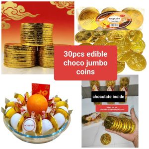 30pcs chocolate gold coins king coin big size