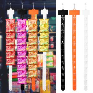 ตะขอสายริ้วแบบแขวนพลาสติกสำหรับแถบคลิปหนีบวัสดุร้านตะขอแขวนชั้นวางสินค้าชั้นแขวนตู้โชว์ขนมขนมซูเปอร์มาร์เก็ต