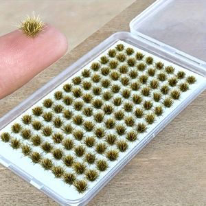 104pcs/pack Static Grass Tuft Model Grass Tufts Terrain Model Kit Static Scenery Model Miniature Shrubs Bushes for Train Landsc