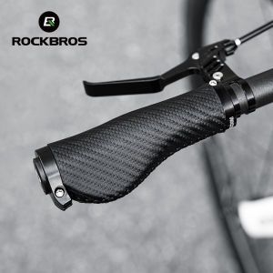 ROCKBROS Bicycle Handlebar Grips Shockproof Double Lock Leather Cycling Handlebar Cover Anti-slip Comfortable MTB Road Bike Grips