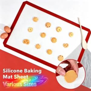 Various Sizes Silicone Baking Mat Nonstick Heat Resistant Fondant Rolling Dough Mat Cookie Macaron Bread Oven Mat Bakeware Sheet