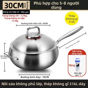 Chảo Inox Không Dính Không Phủ