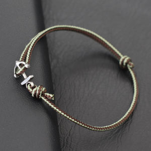 New Men Anchor Bracelet Ethnic Style Fine Rope Stainless Steel Braclet Handmade Adjustable Pulsera Viking Beach Surfing Jewelry
