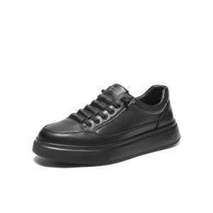 Belle Mens Slip-On Casual Shoes Versatile Low-Top Rubber Outsole round Toe Thickened Heel Fashionable Leisure Footwear