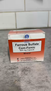 COM-FEMIC Ferrous Sulfate 500mg 100 Capsules Iron Supplement Dietary Mineral FDA Approved BNDPHARMA