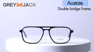 Grey Jack Frame Kacamata Acetate Style Aviator kotak Simple Bisa Minus Fahion Pria dan Wanita Dewasa Terbaru 60014