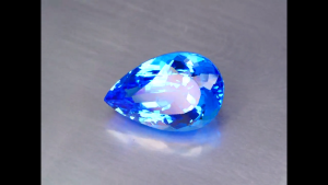 27.02 กะรัต คุณภาพ VIP หายากมาก พลอยบลูโทแพซสวิสแท้ 100% ทรงลูกแพร์