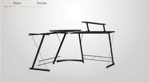 FISHERMAN L-Shaped Corner Table Computer Table Study Table Ggame Table Desk (With Speaker Support)