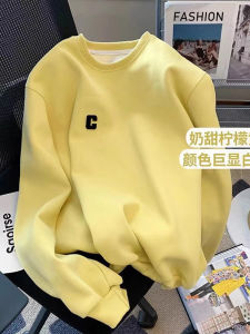 เสื้อสเวตเตอร์คอตั้งคอกลมผ้าฝ้ายแท้ ทรงหลวม บาง แขนยาว สำหรับผู้หญิง เสื้อชั้นในขนแกะ แฟชั่นฤดูใบไม้ร่วง ฤดูหนาว เสื้อชั้นในคอตตอนสีพื้น