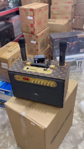 Loa Karaoke Kiomic K9-PT Bass 20Cm Kèm 2 Micro Chống Hú Công Suất 100W Âm Thanh Mạnh Mẽ Trầm Ấm Kết Nối BT AUX USB.