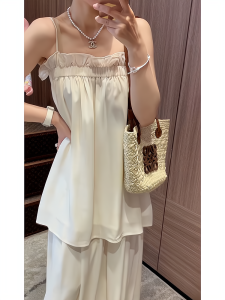 Áo Ba Lỗ Hở Lưng Phong Cách Ngọt Ngào Mùa Hè 2025 Áo Ba Lỗ Hở Lưng Màu Trơn Thời Trang Cho Nữ Váy Midi Cạp Cao Màu Trơn