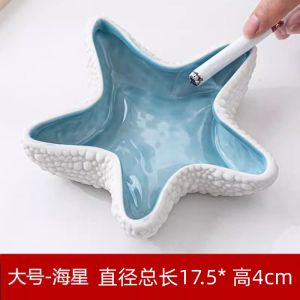 Hộp Đựng Thuốc Lá Bằng Gốm Nghệ Thuật Hình Sao Biển Chống Bụi Phòng Khách Phong Cách Scandinavia ISN Trang Trí Nhà Thủ Công