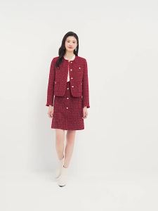 Koradior | French Style Coarse Tweed Vintage Work Wear Youthful Short Jacket