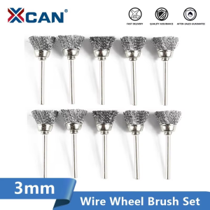 XCAN 10/20pcs Steel Wire Wheel Brush Set Grinding Brush For Dremel Rotary Tool Paint Rust Removal Polishing Drill Brushes