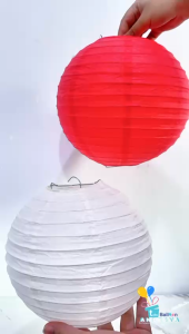 Lampion Gantung Merah Putih / Lampion Bulat Dekorasi Gantungan HUT RI 17 Agustus / Lampion Polos