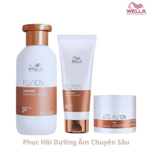 Dầu Gội Và Hấp Dầu Wella Fusion Intense Repair Tăng Cường Phục Hồi Tóc Hư Tổn Giảm Gãy Rụng Cho Tóc
