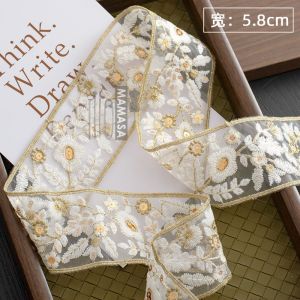 Thắt Lưng Ren Viền Lưới Thêu Hai Mặt Rộng 6cm Màu Đen Bạc Phụ Kiện Tóc Và Vai Cho Trang Phục Lolita MAMASA Trung Quốc Đại Lục