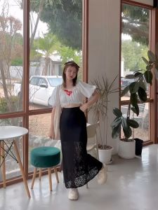 H10 กระโปรงลูกไม้ซีทรูผ้านิ่ม-สาวไซส์มินิมีซับใน เอว26-36 สพ.36-46 ยาว32 เซ็กซี่น่ารักใส่สบาย