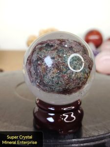 Natural Brazil High Gred Phantom With White Quartz Crystal Ball Ornament WQB27