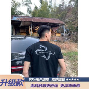 Limited Edition Snake Year Heavyweight Pure Cotton Short Sleeve T-Shirt Mens Spring Summer Trendy Brand Cleanfit Slim Fit Half Sleeve Body T-Shirt