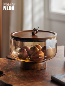 Elegant Glass Fruit Plate with Stand for Living Room Tea Table Home Use High Aesthetic Value Dry Fruits Candies Snacks Display Plate