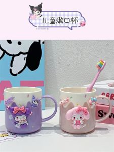Adorable Cartoon Character Toothbrush Cup for Girls Oral Care Washing Cup Cute Meow Cat Design Dental Cylinder Home Use