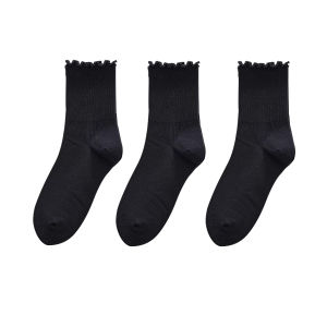 Cute Ruffle Socks for Women Japanese Soft Breathable Girls Short Socks Kawaii Solid Frilly Ruffle Socks Casual Sweet Socks