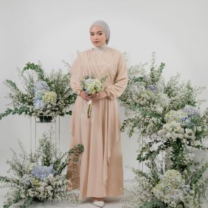 Eneela Dress Gamis BabyDoll Shakila Premium Tile Bordir Selendang 5 Model Gaya Style Premium Lebaran Hari Raya Murah