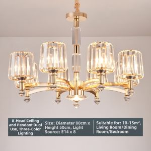 Aiskdan | American Crystal Chandelier Luxury Gold Room Light