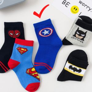 KAOS KAKI ANAK LAKI LAKI KARAKTER SUPERMAN SUPER HERO SOCK KIDS FASHION KOREA USIA 3-12 TAHUN Y12