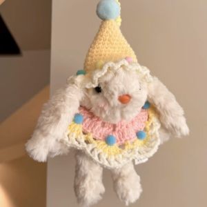 17cm Plush Doll Keychain Cute Bunny Strap Hanging Pendant Easter Gifts for Backpack Decoration