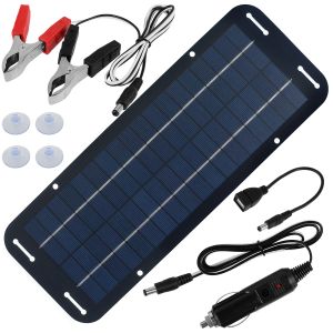 12V Solar Panel Kit IP65 Waterproof Solar Trickle Charger Portable Solar Powered Charger Kit High Efficiency Car Battery Charger
