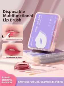 MONLEYTA | Disposable Portable Flocked Lip Brush Stick Blush Lipstick Lip Gloss Lip Mud Makeup Artist Special Use Cosmetic Tool