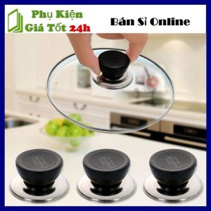 Núm Vung Nắp Nồi Thay Thế Có Tay Cầm Bằng Thép Không Gỉ - Núm cầm gắn nắp nồi thay thế tiện lợi - Tay Nắm Nắp Nồi Bọc Nhựa Cách Nhiệt Có Ốc Vít Chắc Chắn