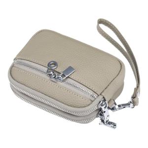 New Ladies Genuine Leather Mini Coin Purse Large Capacity Double Zipper Multi-Functional Handheld Storage Bag Sweet Lady Style