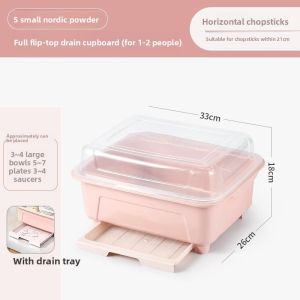 Besee | Dishware Storage Organizer With Lid and Drainage Dish Rack