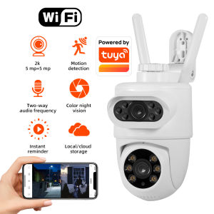 Kerui | KERUI Ultra HD Outdoor Network Camera with PTZ Rotatable Dual Lens Human Detection Anti-theft Home Security Surveillance System
