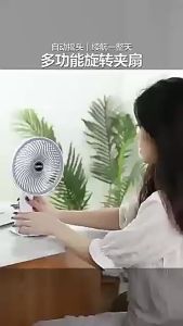 【delivery today】Cheerful 4 in 1 Mini Portable Table Desktop Handhold Clip fan Hanging fan Rechargeable Strong Wind 360° adjustable 夹子风扇