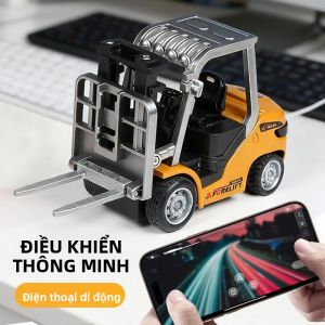 Xe Nâng Mini Điều Khiển Từ Xa Tỷ Lệ 1/64 Đồ Chơi Bằng Hợp Kim Kim Loại & Nhựa Xe Tải Thùng Phẳng Điều Khiển Bằng Ứng Dụng 2.4G Dành Cho Trẻ Em Và Người Lớn
