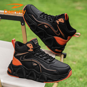 Deerway Mens Sporty Casual Shoes Breathable Summer High-Tops Outdoor Climbing Wear-Resistant Dad Style Anti-Odor Trendy Footwear