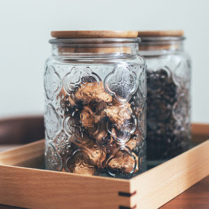 Retro Glass Sealed Storage Jar Kitchen Dry Goods Coffee Beans Storage Bottle Kitchen Storage Container Dustproof