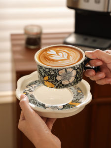 Cốc Cà Phê Bằng Gốm Hoa Cổ Điển Cốc Latte Cốc Trà Chiều Dùng Tại Nhà Hộp Quà Tặng Thanh Lịch Bộ Đồ Dùng Cà Phê