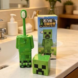 HLINKEY Portable Travel Toothbrush Retractable Design Dust Proof Head Cover Soft Bristles Manual Toothbrush Funny Character Shape For Camping Hotel Business Trip Oral Hygiene